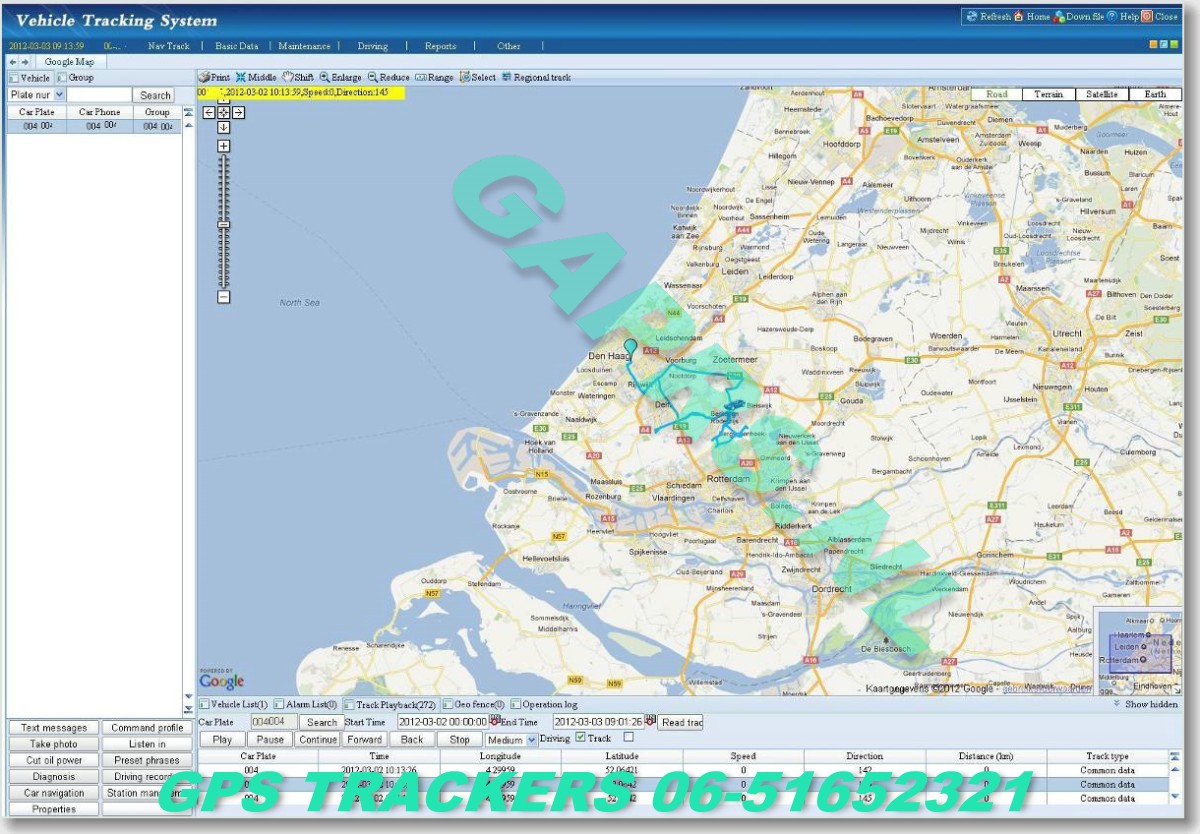 GAPRS   gebruiksklare magneet magneet gps tracker kaart West Nederland
